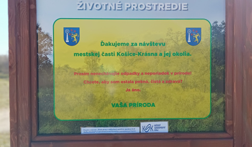 Edukatívny a oddychový mobiliár mestskej časti Košice-Krásna Projekt  bol spolufinancovaný Košickým samosprávnym krajom. 		   Ďakujeme.