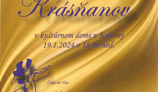 6. Ples Krásňanov Konal sa 19. januára 2024 v priestoroch kultúrneho domu v Krásnej