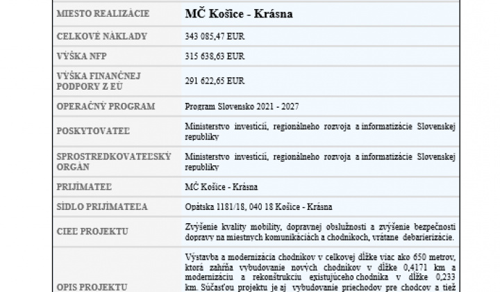 2. fotografia fotogalérie Projekty / Projekt - Miestne komunikácie Krásna - foto