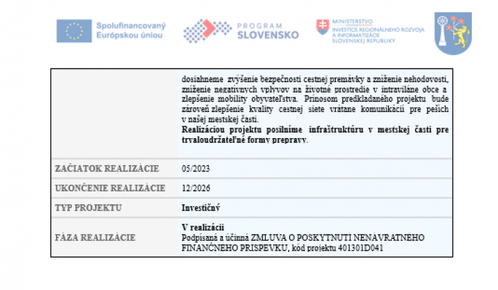 3. fotografia fotogalérie Projekty / Projekt - Miestne komunikácie Krásna - foto