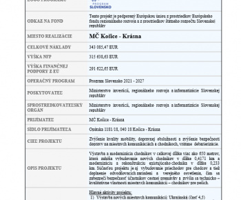 Projekty / Projekt - Miestne komunikácie Krásna - foto