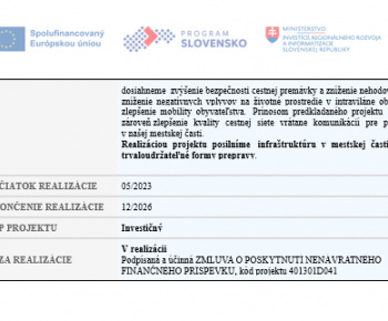 Projekty / Projekt - Miestne komunikácie Krásna - foto