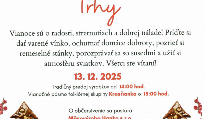 1. fotografia fotogalérie Aktuality / Pozvánka na Vianočné trhy - foto