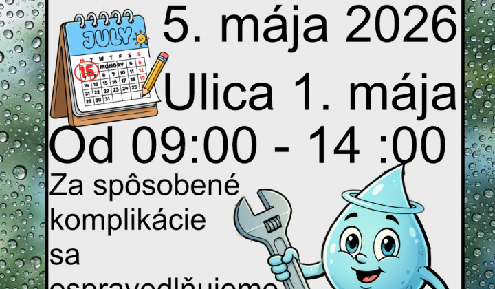 Fotka - Odstávka vody - Ulica 1. mája